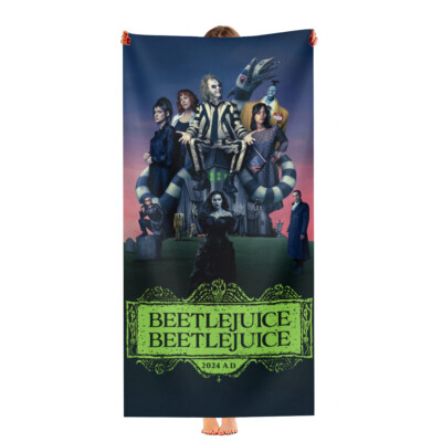 Beetlejuice Beach Towel 30''x60'' Quick Drying Microfiber Gift for Girls Boys