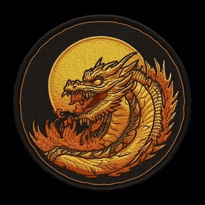 Mythical Dragon Patch Embroidered Iron-on for Clothing Backpack Medieval