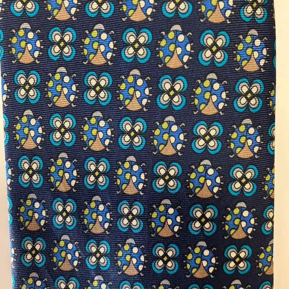 Corbata Emilio Pucci Azul Marino Floral Hecha en Italia Sin accesorios Foto 3 de 3