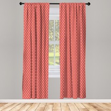 Coral Curtains 2 Panel Set Flower Floral Romance