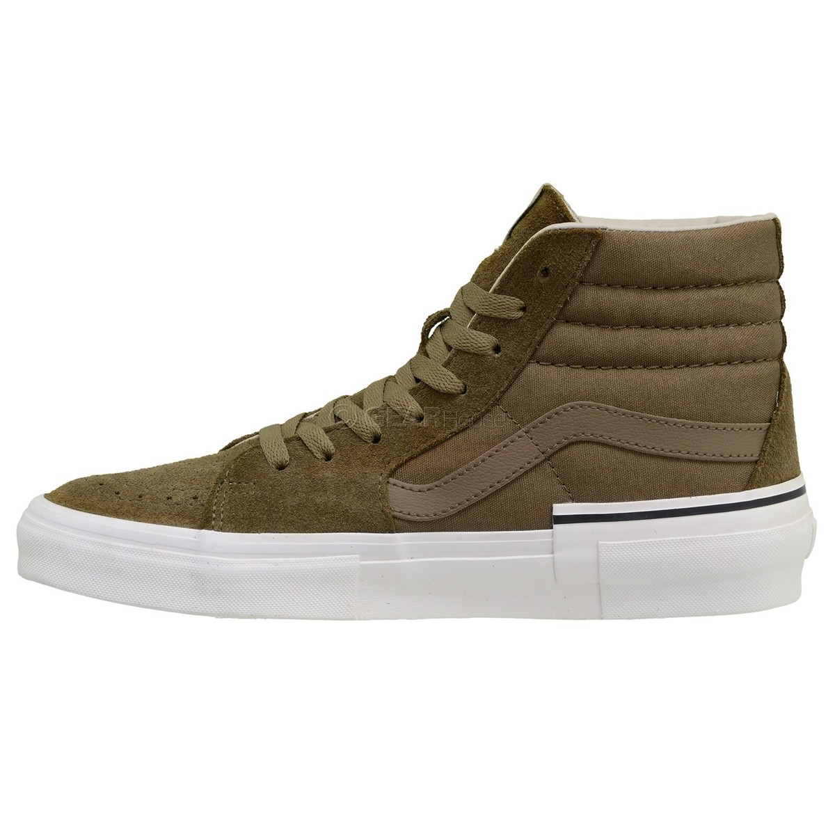 Size 8 Vans Sk8-Hi‎ Green Off White Canvas Suede High Top Sneaker Shoes 500714 SK8-Hi Shoes - MJ Footwear main image 3