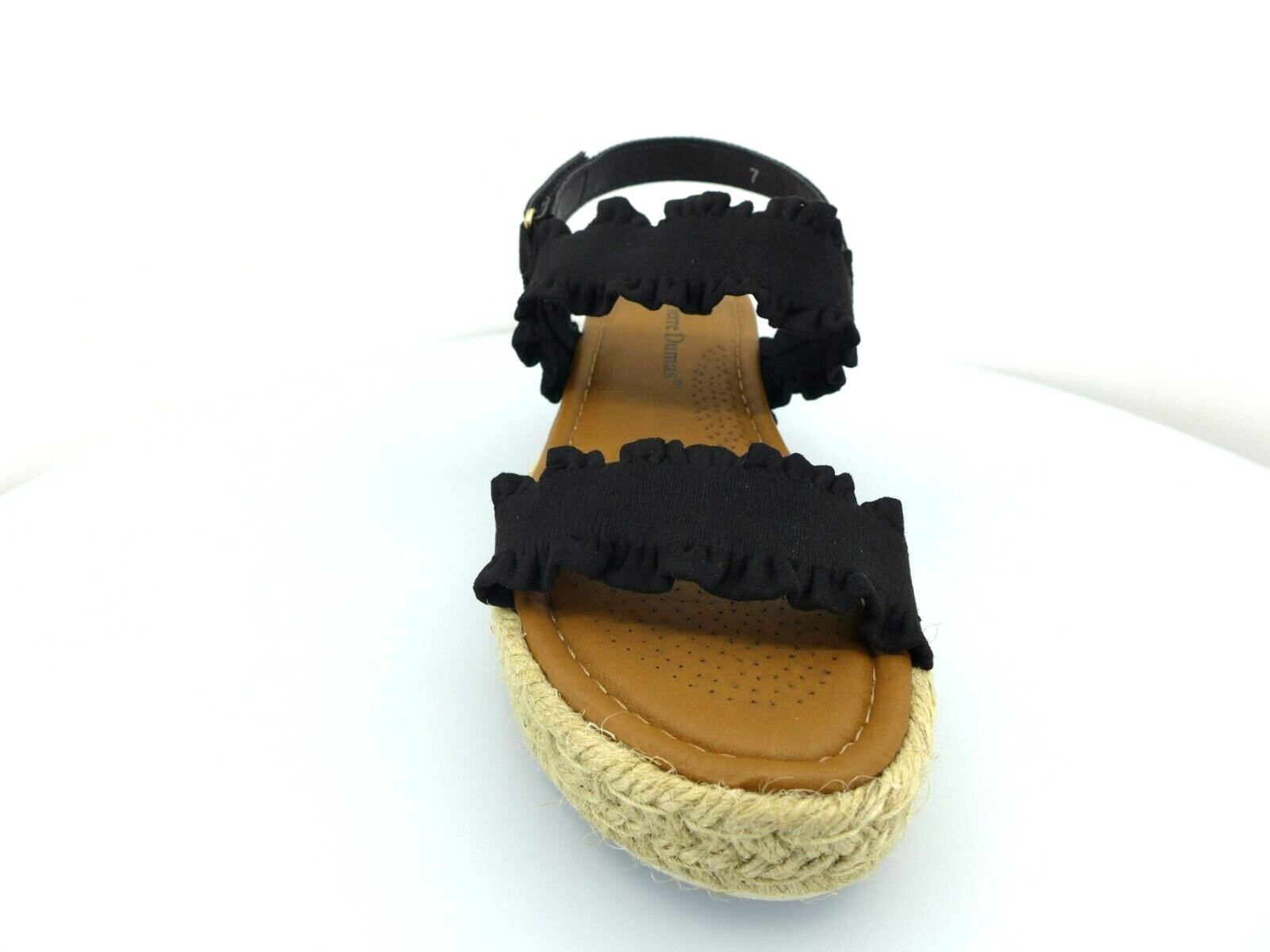 Pierre Dumas Magic 9 Womens Black Ruffle Sandals Size 9M New eBay