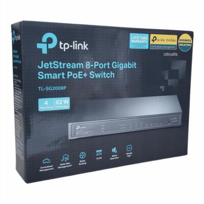 TP Link TL-SG2008P JetStream 8 Port Gigabit PoE Switch 4 PoE