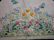 Exquisite 'Fairistytch' Wildflowers & Butterfly Hand Embroidered Tea Pot Cosy