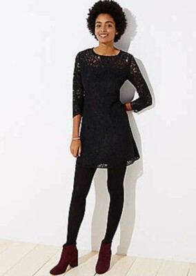 dark red knee length dress Sweetheart-Neck Long-Sleeve A-Line Mini Dress in Red main image 0
