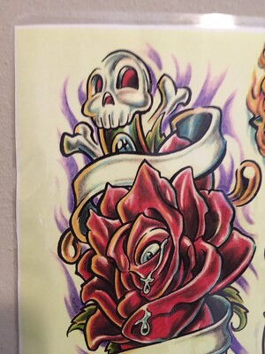 Tattoo Studio Shop Flash Single Flowers Skull Rose Star Ink