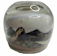 Native Sand Art Glass Paperweight