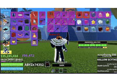 Blox Fruit Account Lv:2450Max, Awaken Dark, GodHuman, Hallow scythe