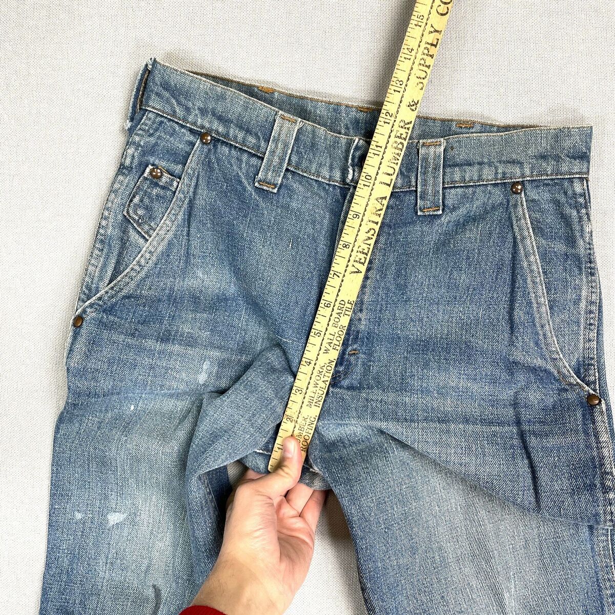 VINTAGE 60s Denim Jeans Men Size 30x28 Distressed 1960s VINTAGE 60s Denim Jeans Men Size 30x28 Distressed 1960s