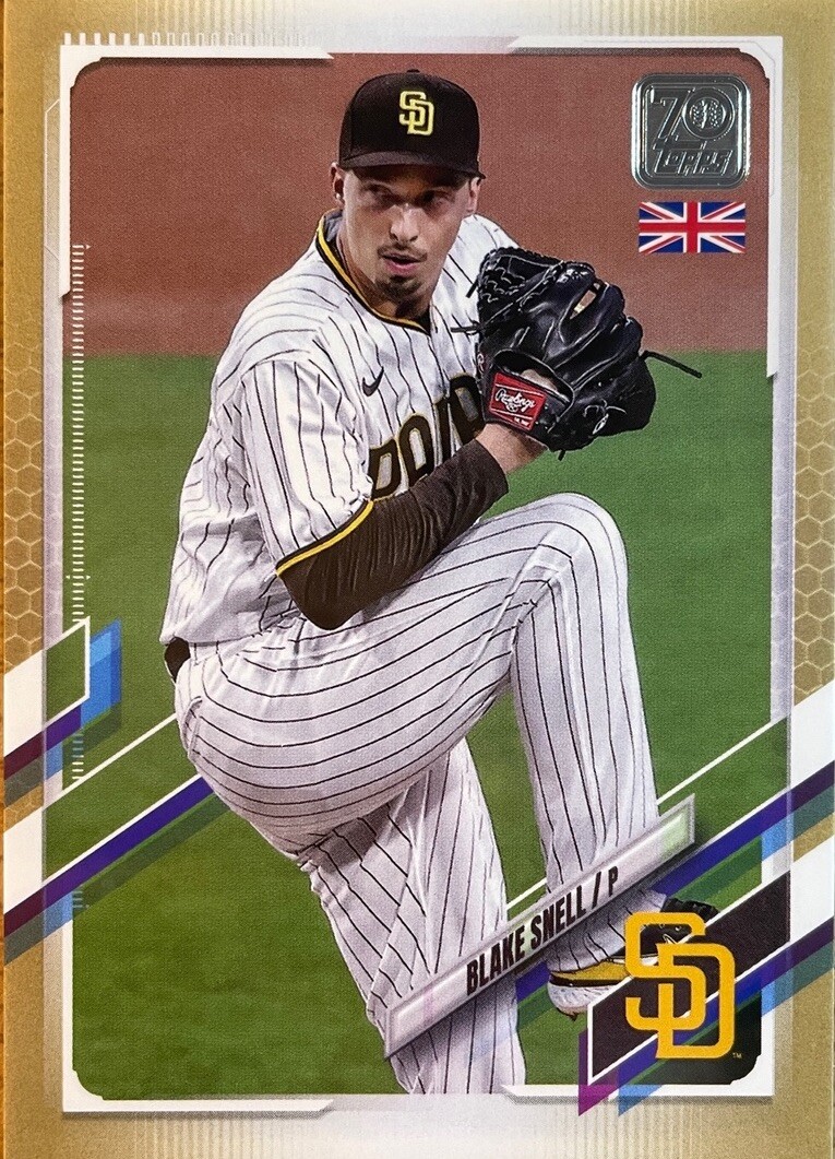 2021 Topps UK Edition #157 Blake Snell Gold Parallel #/25 Padres