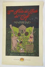 O Santos Cartel Poster Serigraph Fiesta Del Acabe Yaucono Maricao Puerto Rico 98