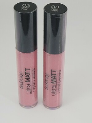 LOT OF TWO Isadora Ultra Matt Liquid Lipstick #03 Plush Pink, Factory Sealed
