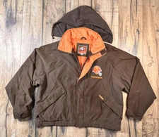 Vintage 90s G-III By Carl Banks Cleveland Browns Dawgs Zip Up Jacket with Hood .