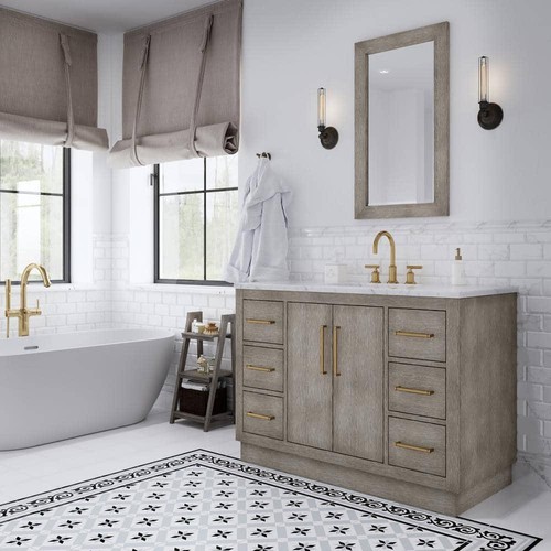 Water Creation Widespread Bathroom Faucet w/ Pop-Up Drain 2-Handle in Satin Gold - Picture 3 of 12