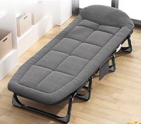 Reclining Sun Lounger Chair Folding Recliner Garden Adjustable Guest Bed Gray