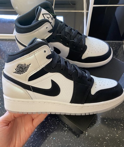 Nike Air Jordan 1 Mid SE (GS) Diamond Shorts Black/White UK 4.5 EU 37.5 NEW  | eBay