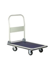 Carrello acciaio con pianale e maniglione richiudibile.  Portata Kg 300
