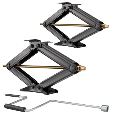 RV 5000 Lb 30'' Stabilizer Leveling Scissor Jacks with Handle Trailer 2 Pack