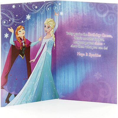 Disney Frozen Birthday Card Anna and Elsa - Let it Go Birthday