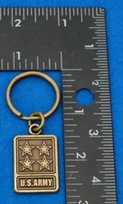 US Army Keychain (Key Chain, Pendant), Heavy Brass, New