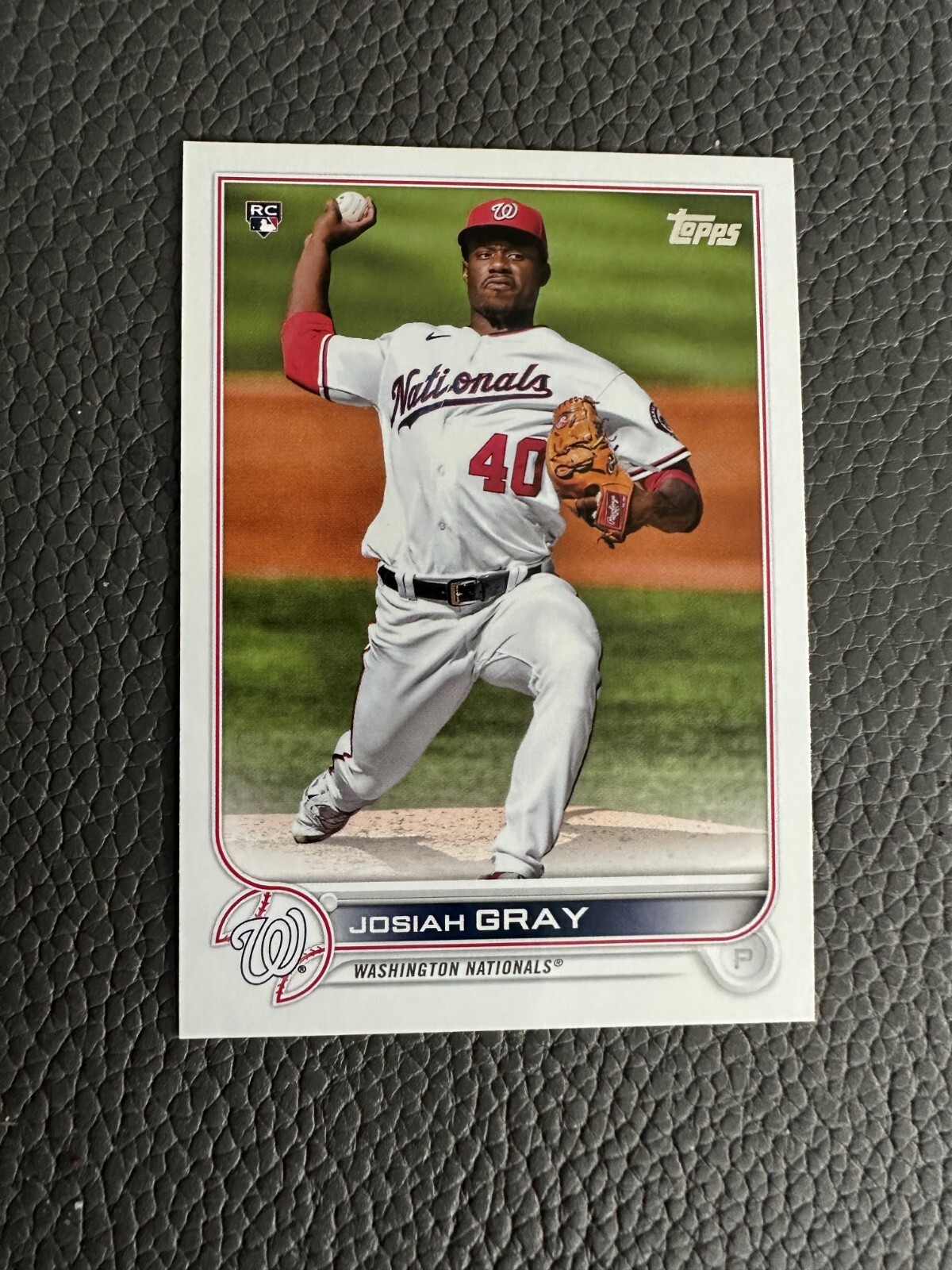 2022 Topps Josiah Gray Series 1 RC #43 Washington Nationals Rookie