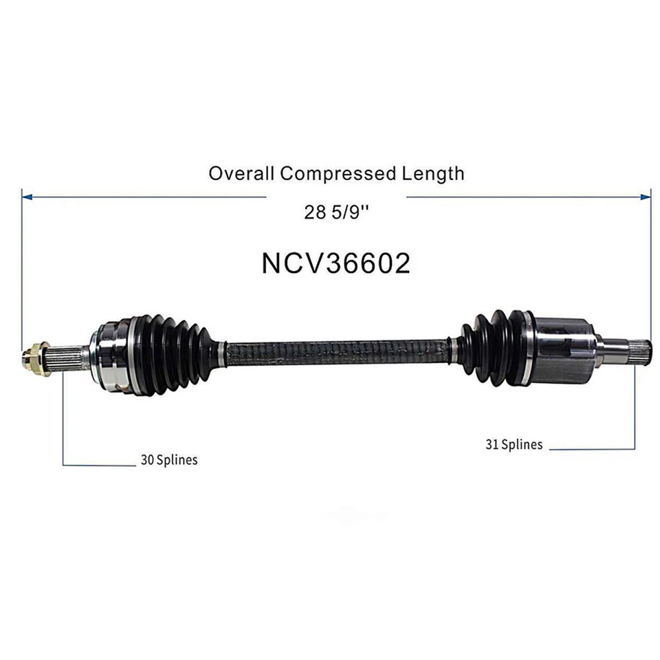 Передний со стороны водителя вал оси CV в сборе для фургона Honda Odyssey 3,5 л 2011-2017 годов выпуска - Изображение 2 из 4