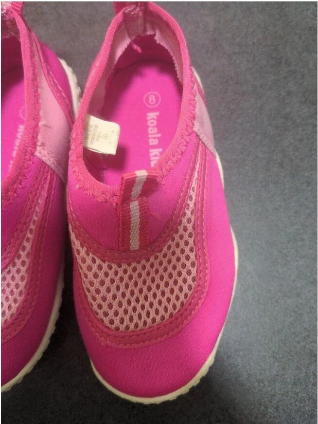 KOALA KIDS 粉色游泳 Grippy 水上海滩夏季海洋泳池鞋 学步儿童 8 码 — 第 3/4 张图片