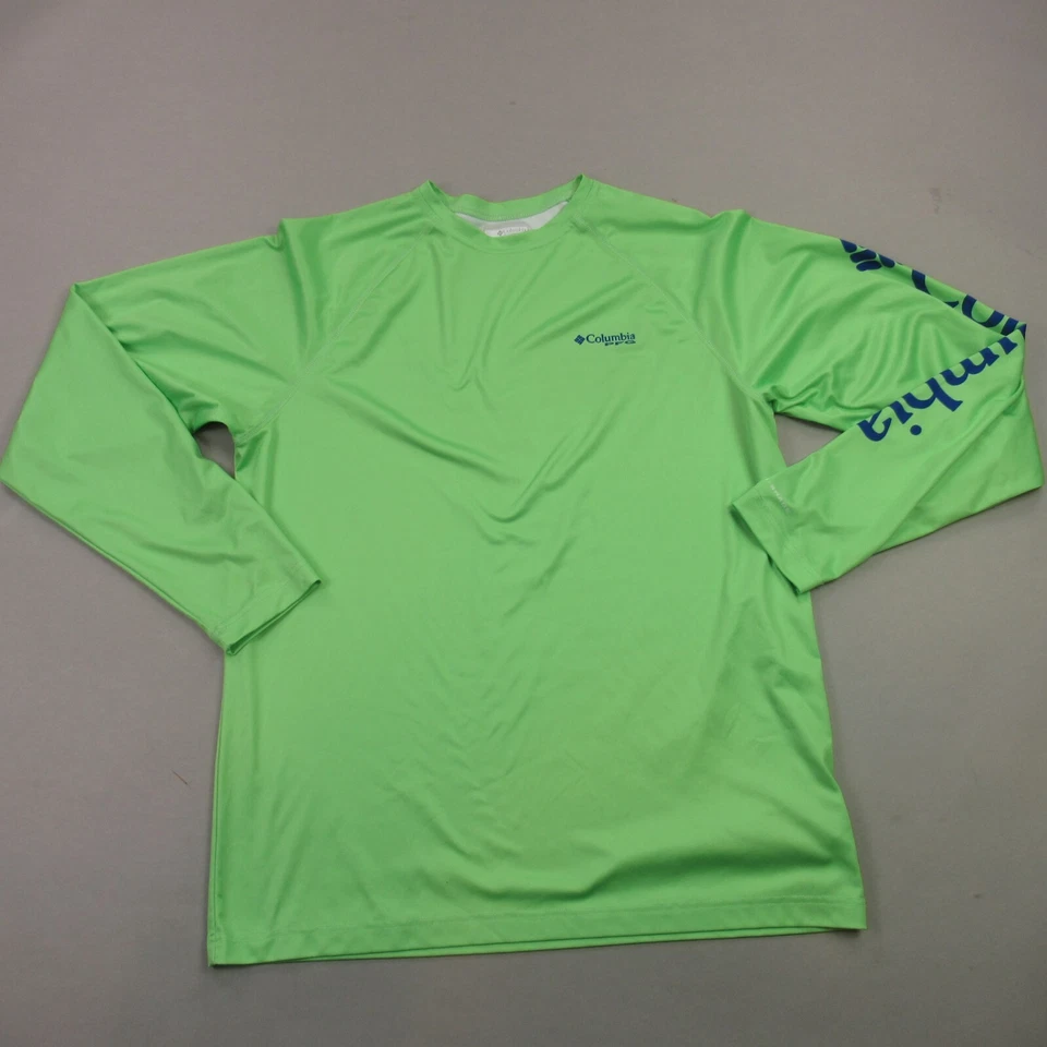 Columbia Shirt Mens Large Long Sleeve Crew Neck Outdoors Lightweight Green - Image 2 of 4