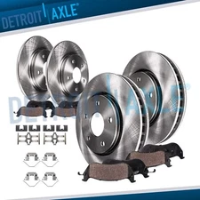 Front and Rear Disc Brake Rotors Ceramic Brake Pads for 2010 - 2012 Honda CR-V