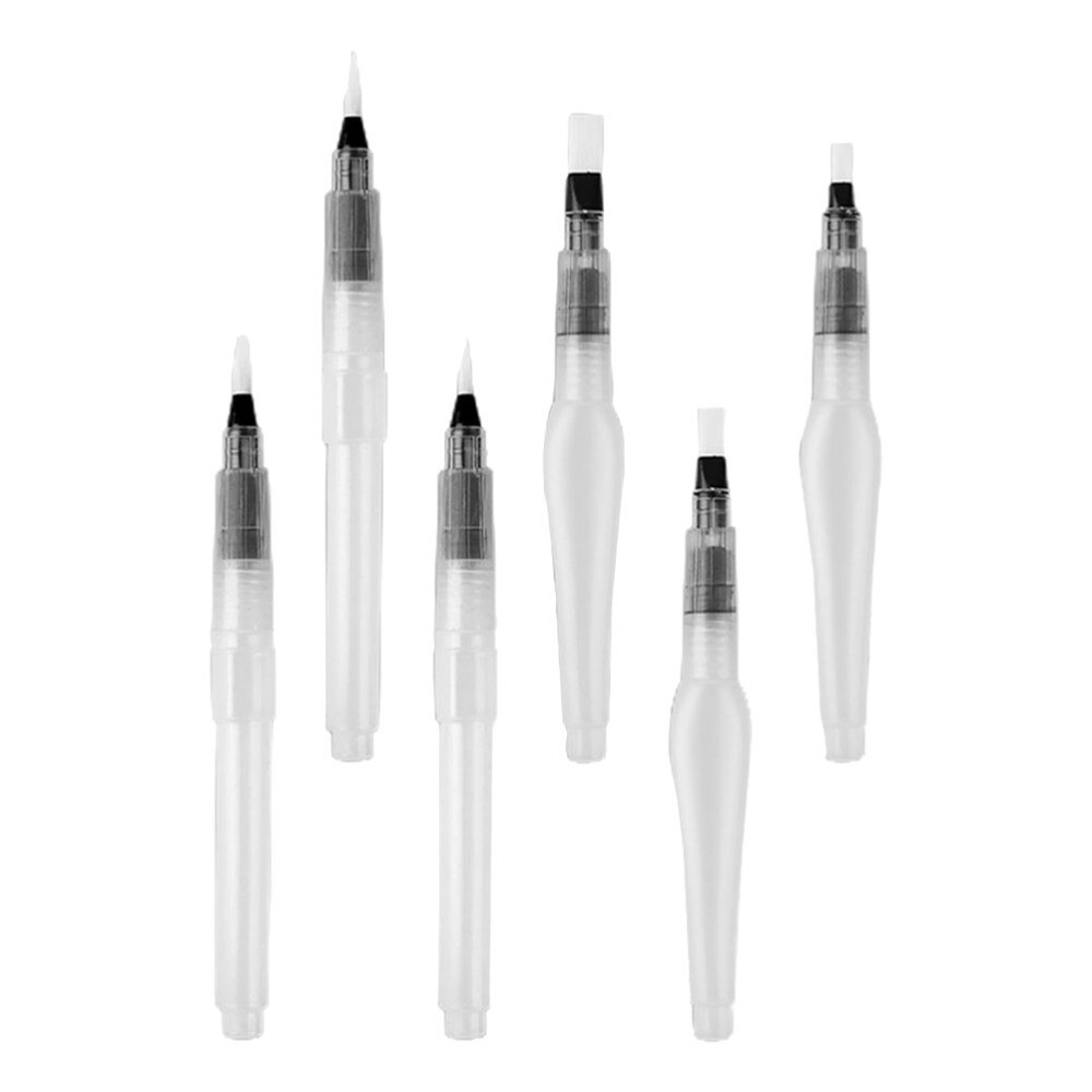 6 Pcs Watercolor Brush Pens Coloring Arts Ink Portable Markers Student