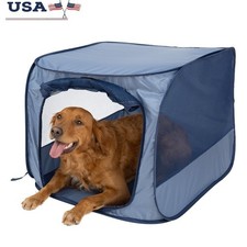 Soft-Sided Dog Kennel Pop Open Portable Travel Crate Easy Setup Mesh Panels New