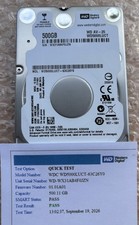 Western Digital, Seagate, HGST, 500GB, 2.5" SATA HDD, Tested Working SMART Good