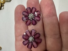 Pink Stud Flower Earrings