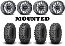 Kit 4 Kenda Mastodon Ht Tires 33x10-15 On Raceline Trophy Gray Wheels Ter
