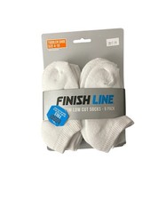 Finish Line Toddler White Low Cut Socks 6 Pack Shoe Size 4-10 Cushioned Comfort
