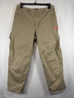 Vintage Ecko Unltd Cargo Pants Mens 36x30 Tan Baggy Skater Wide Leg Pockets Y2K