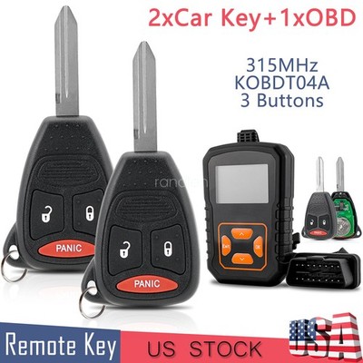 2 Remote Key Fob + Programmer For Dodge Durango Dakota 2005 2006 2007 2008 2009