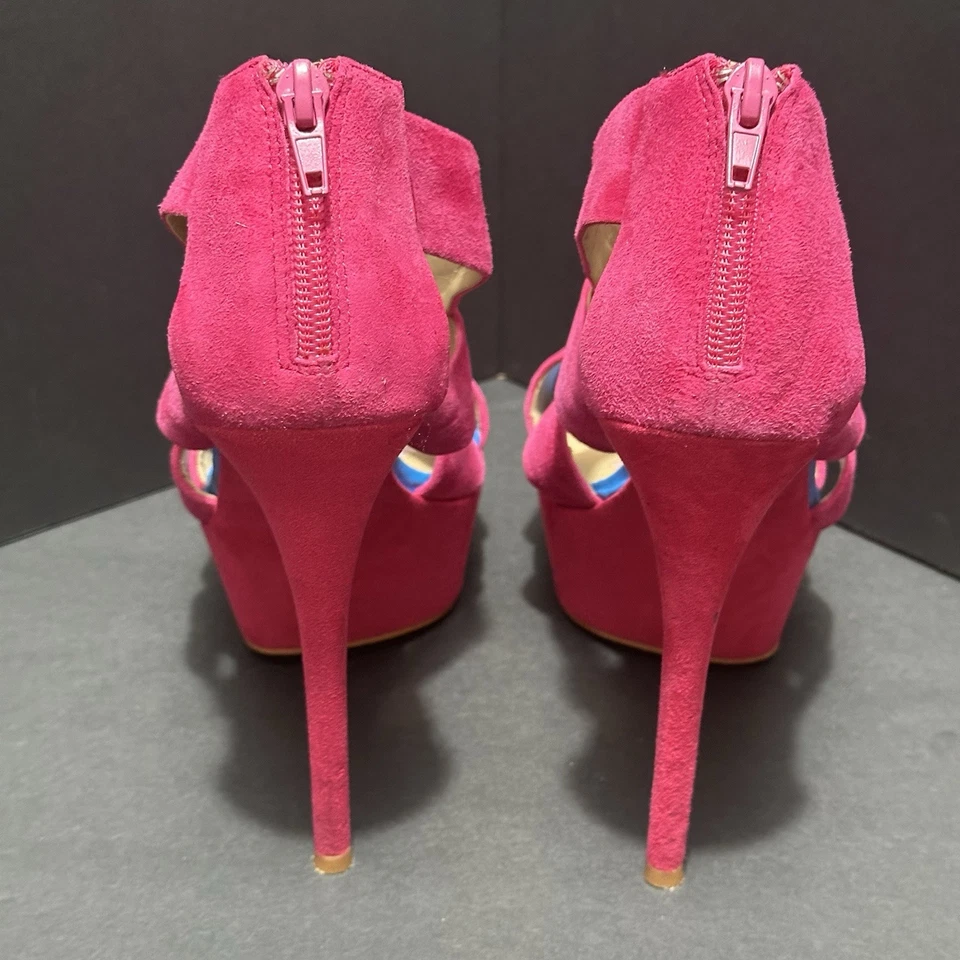 Paris Hilton Dacia Pink Platform Heel Sz 8 Edgy Bodycon Y2K Glam Clubbing Retro - Image 4 of 4