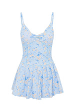 LoveShackFancy Whisper Blue Hubert Floral Active Dress $195 MSRP Size M