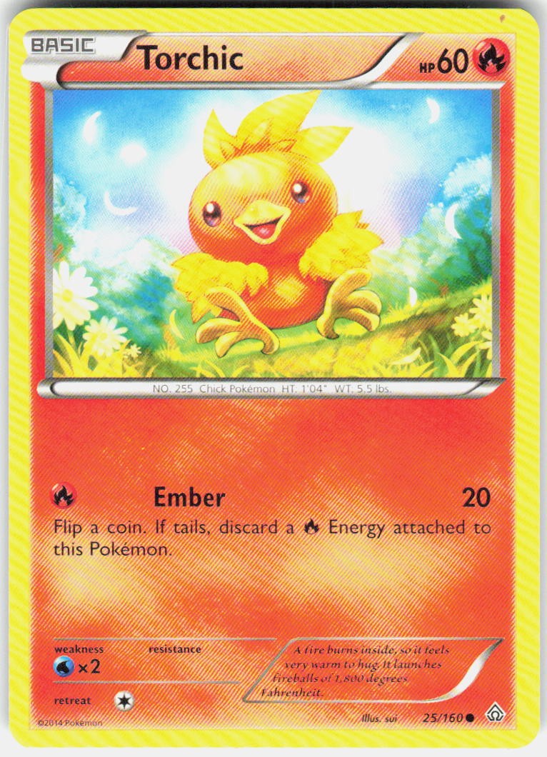 Torchic 25/160 Common Primal Clash Pokemon Near Mint