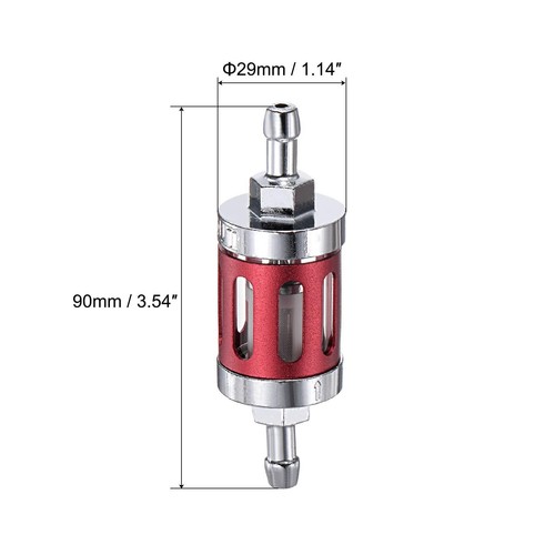 Universal Inline Benzin Gas Kraftstoff Benzin Ölfilter, rot, 2 Stück - Bild 2 von 4