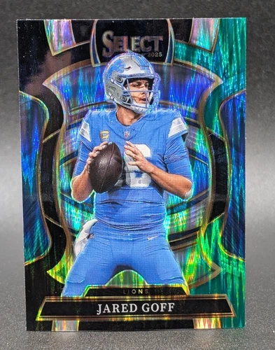 2025 Panini Select Concourse Black and Green Shock #69 Jared Goff Detroit Lions