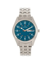 Gann Bracelet Watch w Day/Date Silver/Teal | ...