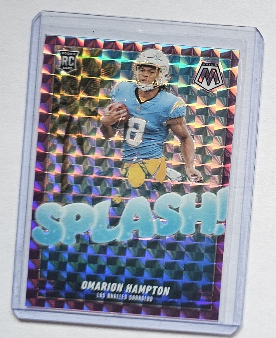 2025 Panini Mosaic Omarion Hampton Purple Splash RC /49 Los Angeles Chargers #20
