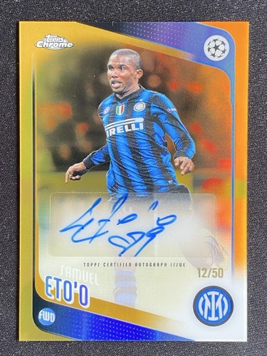 Samuel Eto'O 2025-26 Topps Chrome UCC Gold Refarctor Auto /50 #CLA-SE