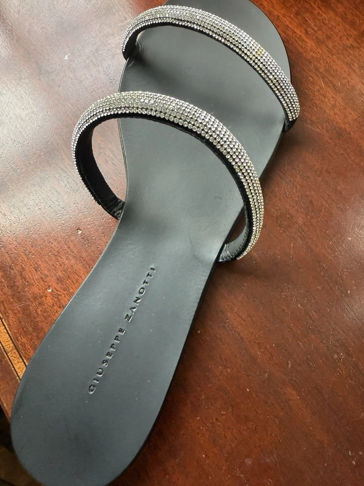 Giuseppe Zanotti 10MM Leather Double Strap Sandals Black, Talla 6B/36EU - Image 4 of 4