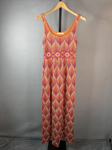 Cecilia Prado Anthropologie Dress Womens Medium Orange Multi Textured Sleeveless