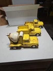 Lot Of 3 60s  Tonka Jeep Trucks Pickup Dump  Cement Yellow