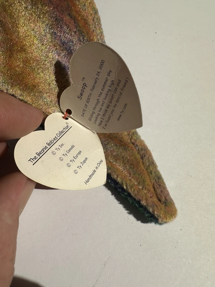 Ty Beanie Baby Swoop Pterodactyl 2000 Dino MWMT Iridescent Plush Retired VTG USA - Image 4 of 4