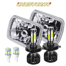 7x6" inch LED Headlights Hi-Lo DRL Sealed 5X7" For International 4700 4900 8100
